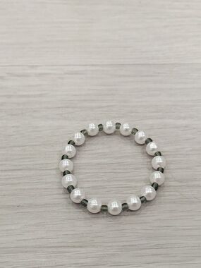 Metallic Crystal & Pearl Bracelet